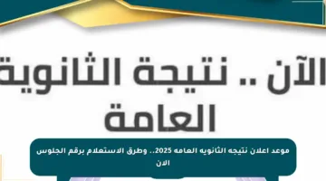موعد إعلان نتيجة الثانوية العامة 2025.. وطرق الاستعلام برقم الجلوس الآن